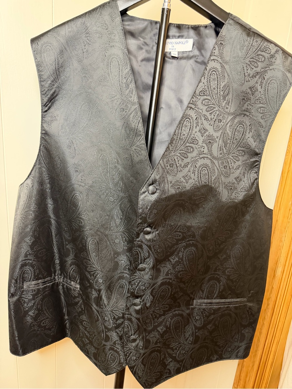 Black Paisley Men's Vest by Carlo Napoli